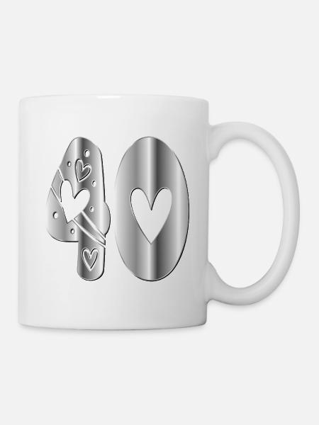 Vierzig Zahl 40 - Tasse - Weiß