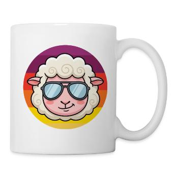 Cooles Schaf Sonnenbrille Retro Design - Tasse - Weiß - Rechts
