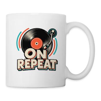 Wiederholende Vinyl - Tasse - Weiß - Rechts