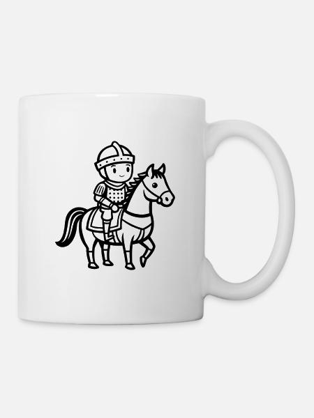 Süßer Ritter auf dem Pferd - Tasse - Weiß