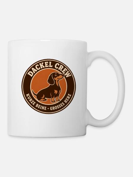 Dackel Crew Logo: Niedlicher Hundemotiv - Tasse - Weiß