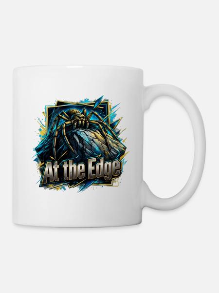 Am Rand der Kante Spinnenkunst - Tasse - Weiß