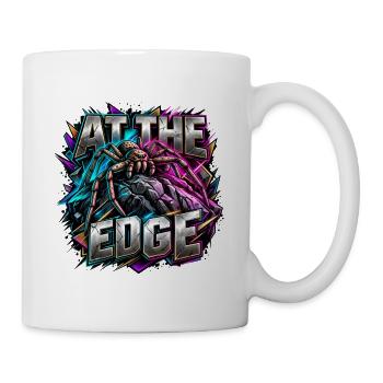 Am Rand der Kante Neon-Spinne - Tasse - Weiß - Rechts