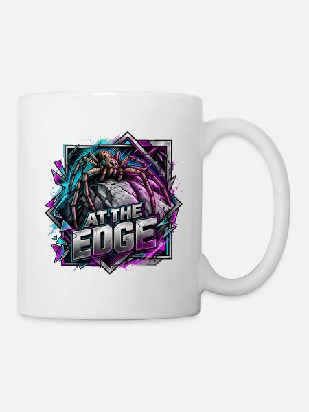 Neonspinnen am Rand - Tasse - Weiß
