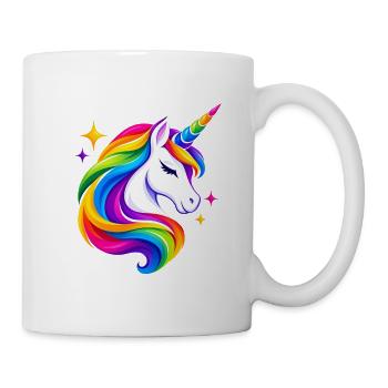 Flammendes Regenbogeneinhorn - Tasse - Weiß - Rechts