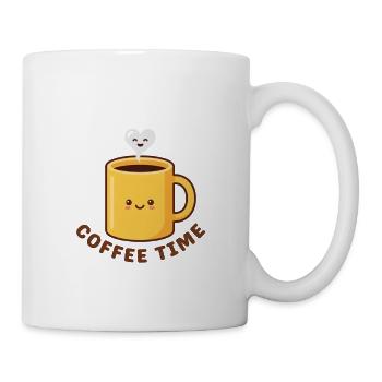 Kawaii Kaffeezeit süße gelbe Tasse - Tasse - Weiß - Rechts