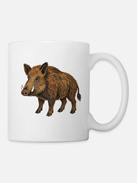 Europäische Wildschweine - Tasse - Weiß