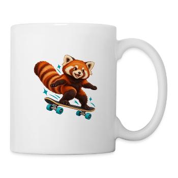 Skateboardender Red Panda - Tasse - Weiß - Rechts