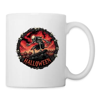Nightmare Ghost Skateboarder Eingerahmt Circular Dark - Tasse - Weiß - Rechts