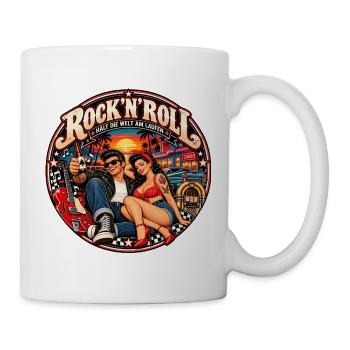 Rock’n’Roll hält die Welt am Laufen - Tasse - Weiß - Rechts