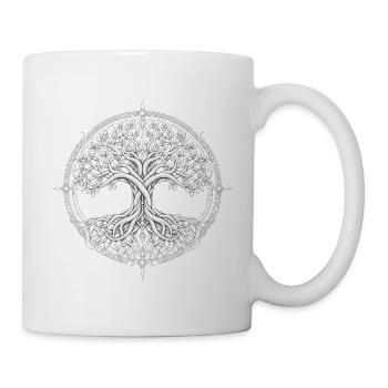 Yggdrasil Lebensbaum keltisch Mandala Tree of Life - Tasse - Weiß - Rechts