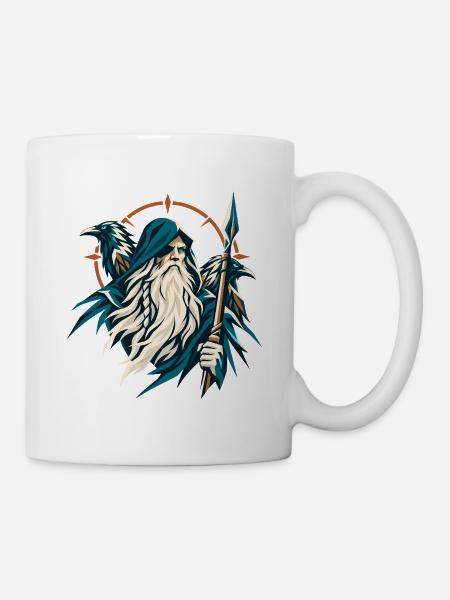 Odin Allvater Raben Huginn Muninn Wikinger - Tasse - Weiß