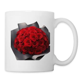 Scharlachroter Rosenstrauß - Tasse - Weiß - Rechts