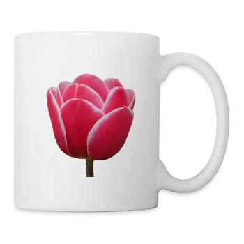 Rosa Tulpenblüte - Tasse - Weiß - Rechts
