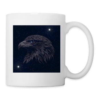 Nachtadler im Sternenhimmel - Tasse - Weiß - Rechts