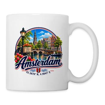 Amsterdam - Niederlande - Nederland - Holland - Tasse - Weiß - Rechts