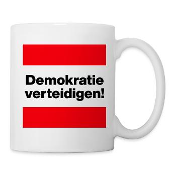 DEMOKRATIE VERTEIDIGEN KLARES STATEMENT GEGEN AFD - Tasse - Weiß - Rechts