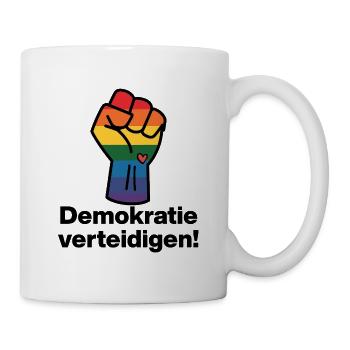 DEMOKRATIE VERTEIDIGEN REGENBOGEN STATEMENT, NOAFD - Tasse - Weiß - Rechts