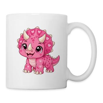 Triceratops Pink Kawaii - Tasse - Weiß - Rechts