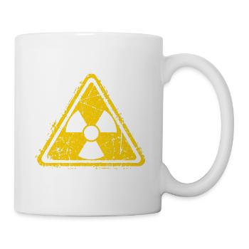 Strahlenwarnschild - Radioaktiv - Nuklear - Tasse - Weiß - Rechts