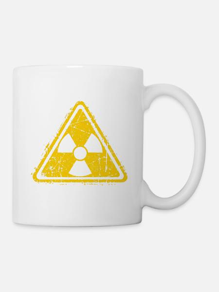 Strahlenwarnschild - Radioaktiv - Nuklear - Tasse - Weiß