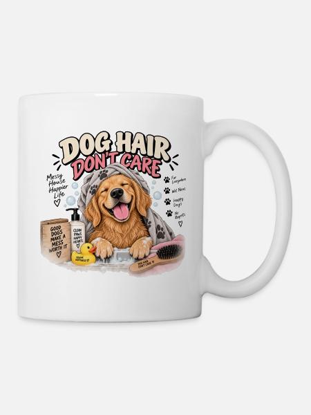 Hundehaare, Bad & Freude in der Badewanne - Tasse - Weiß
