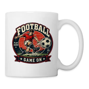 Vintage Fußball Abzeichen Game On - Tasse - Weiß - Rechts