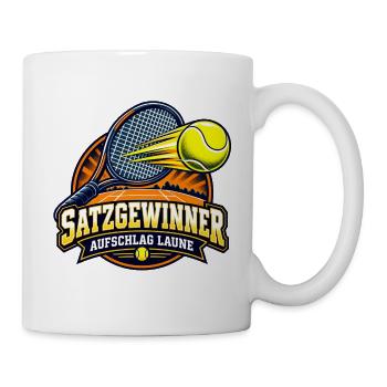 Satzgewinner – Aufschlag Laune - Tasse - Weiß - Rechts