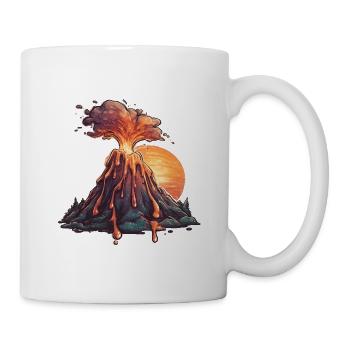Sonnenuntergangs Vulkan - Tasse - Weiß - Rechts