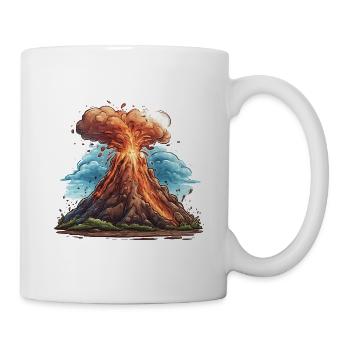 Vulkanausbruch Lava Explosion - Tasse - Weiß - Rechts