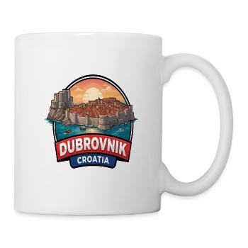 Dubrovnik Kroatien Reiseabzeichen Altstadt-Meer Geschenk - Tasse - Weiß - Rechts