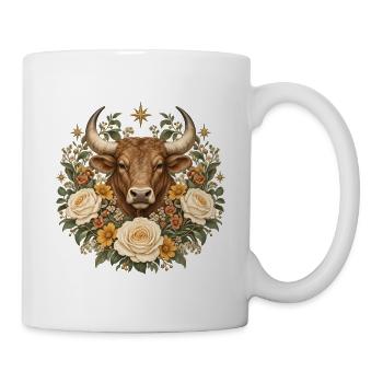 Gartenherz mit Ringelblumen & Gänseblümchen - Tasse - Weiß - Rechts