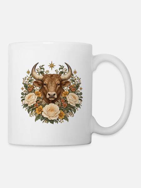 Gartenherz mit Ringelblumen & Gänseblümchen - Tasse - Weiß