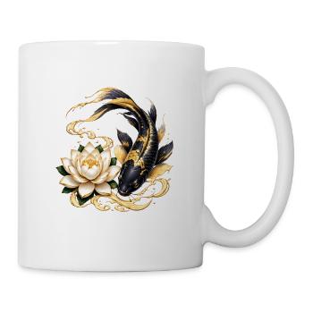 Koi-fische Japanische Koi-fische Koi-karpfen - Tasse - Weiß - Rechts