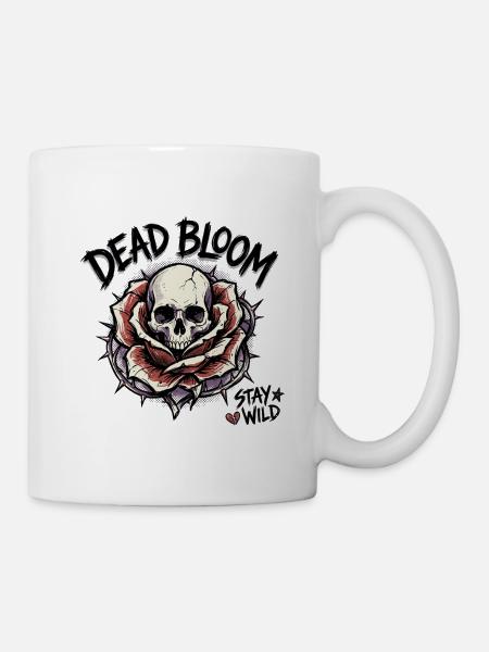 Dead Bloom Skull Rose Tattoo - Tasse - Weiß