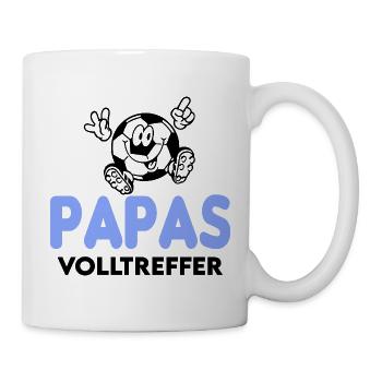 Fußball Papas Volltreffer Babybody Sprüche Body - Tasse - Weiß - Rechts