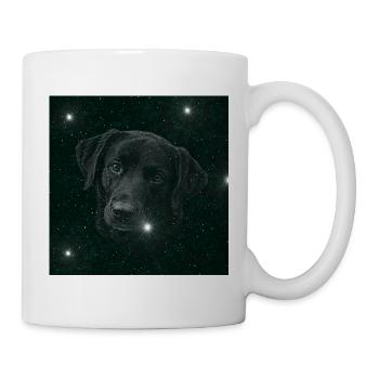 Weltraumhund im Sternenmeer - Tasse - Weiß - Rechts
