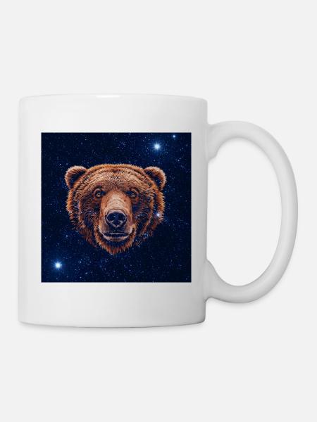 Kosmischer Bärengesicht - Tasse - Weiß