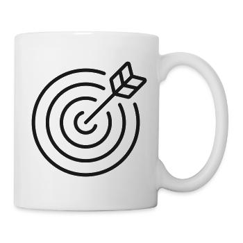 Ziel-Symbol für Geschäftsziele - Tasse - Weiß - Rechts