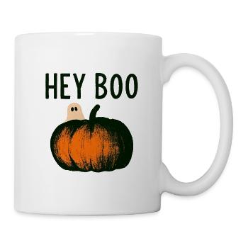 Kürbis Geist Hey Boo - Tasse - Weiß - Rechts