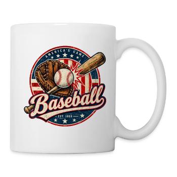 Vintage Baseball Flag - Tasse - Weiß - Rechts