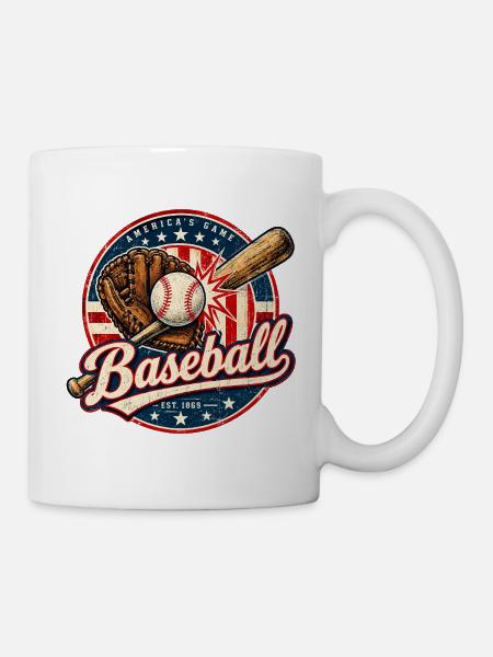 Vintage Baseball Flag - Tasse - Weiß