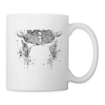 Lesbische Liebe Frauen Kuss Grunge Kunst - Tasse - Weiß - Rechts