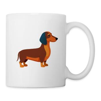 Dackel - Tasse - Weiß - Rechts