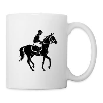 Rennpferdejockey - Tasse - Weiß - Rechts