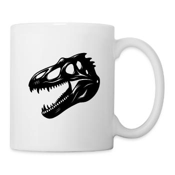 T. Rex-Dinosaurier-Schädelfossil - Tasse - Weiß - Rechts