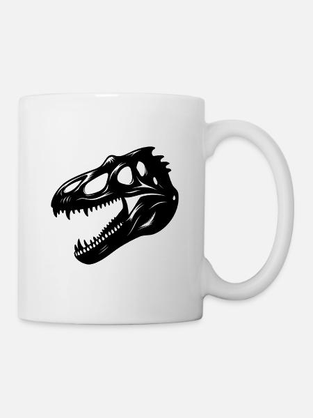 T. Rex-Dinosaurier-Schädelfossil - Tasse - Weiß