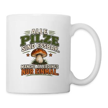 Vintage Pilze Sammler Natur Liebhaber T-Shirt - Tasse - Weiß - Rechts