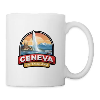Genfer Schweiz Reiseabzeichen Jet d Eau Geschenk - Tasse - Weiß - Rechts