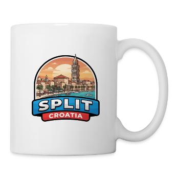 Split Kroatien Reiseabzeichen Diokletians Palast - Tasse - Weiß - Rechts